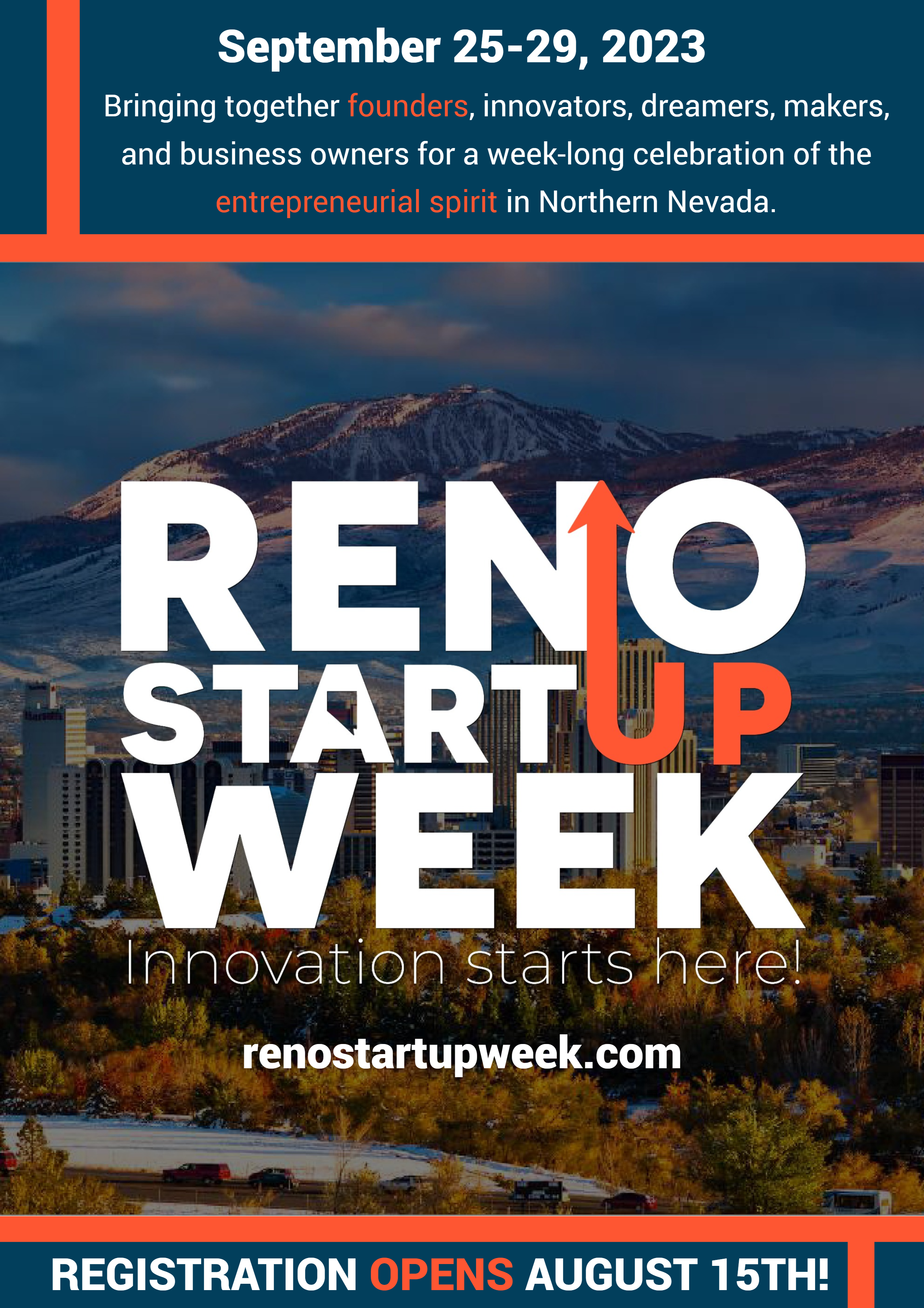 Featured image showing the flyer for Reno Startup Week